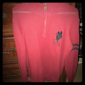 Red polo sweater